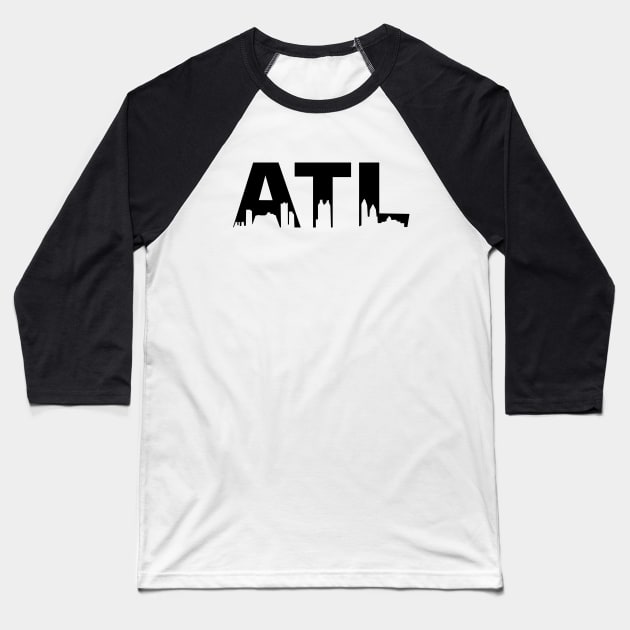 ATL Skyline Baseball T-Shirt by ilrokery